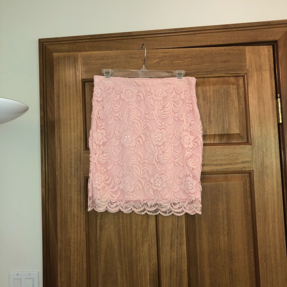 Long Pink Floral Skirt